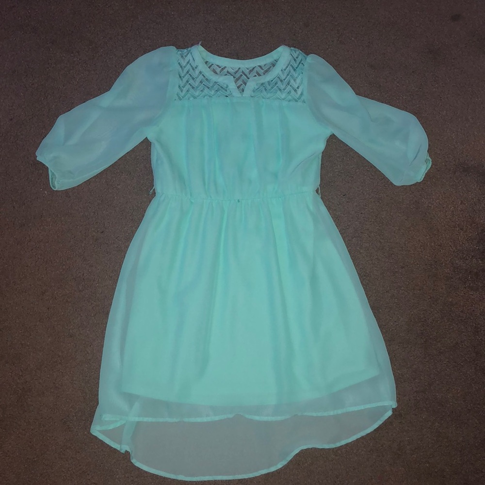Teal dress long back short front